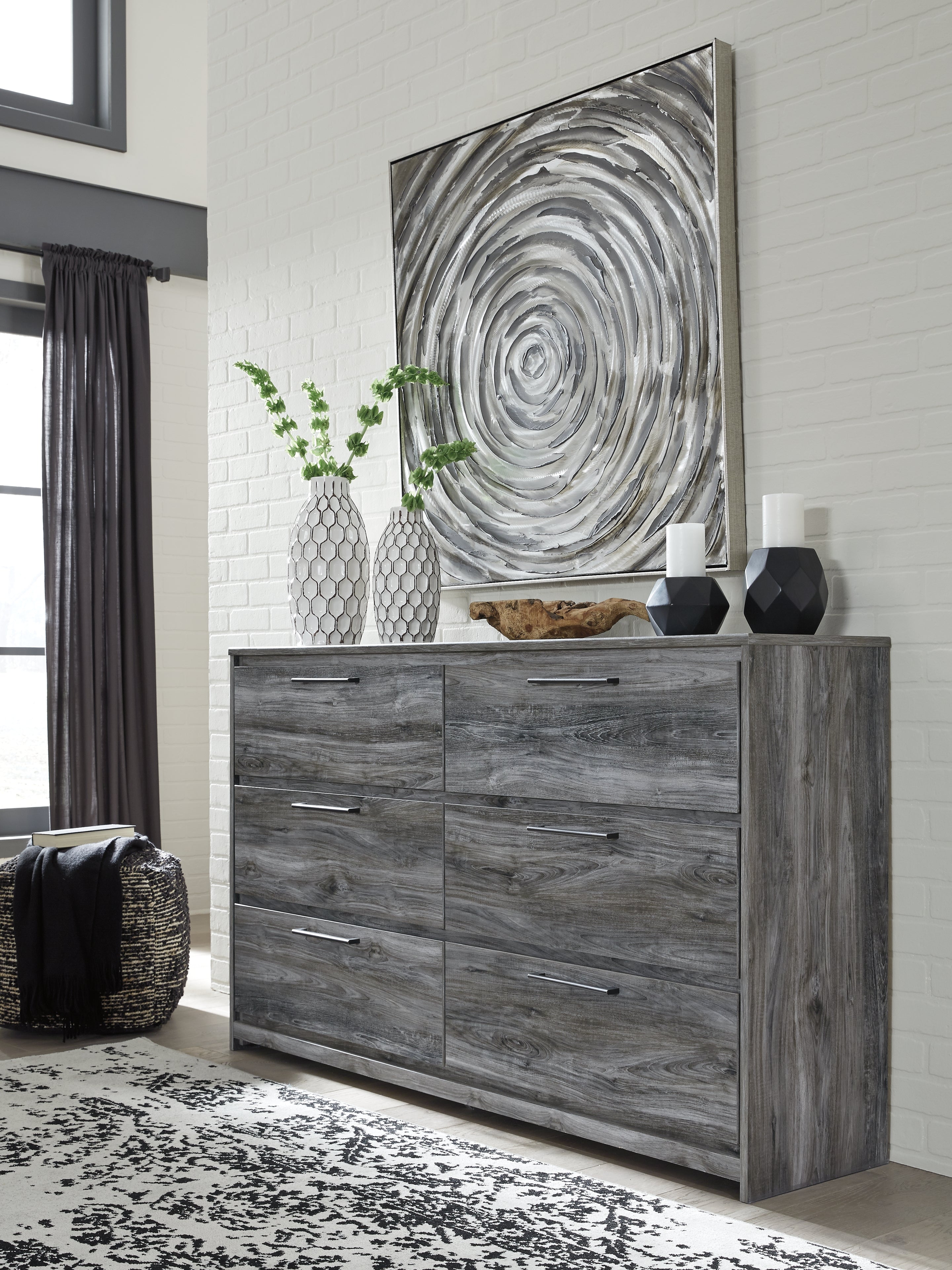 Furniture City Laplace - Ashley Furniture - Baystorm Bedroom - Six Drawer Dresser / Gray - B221-31