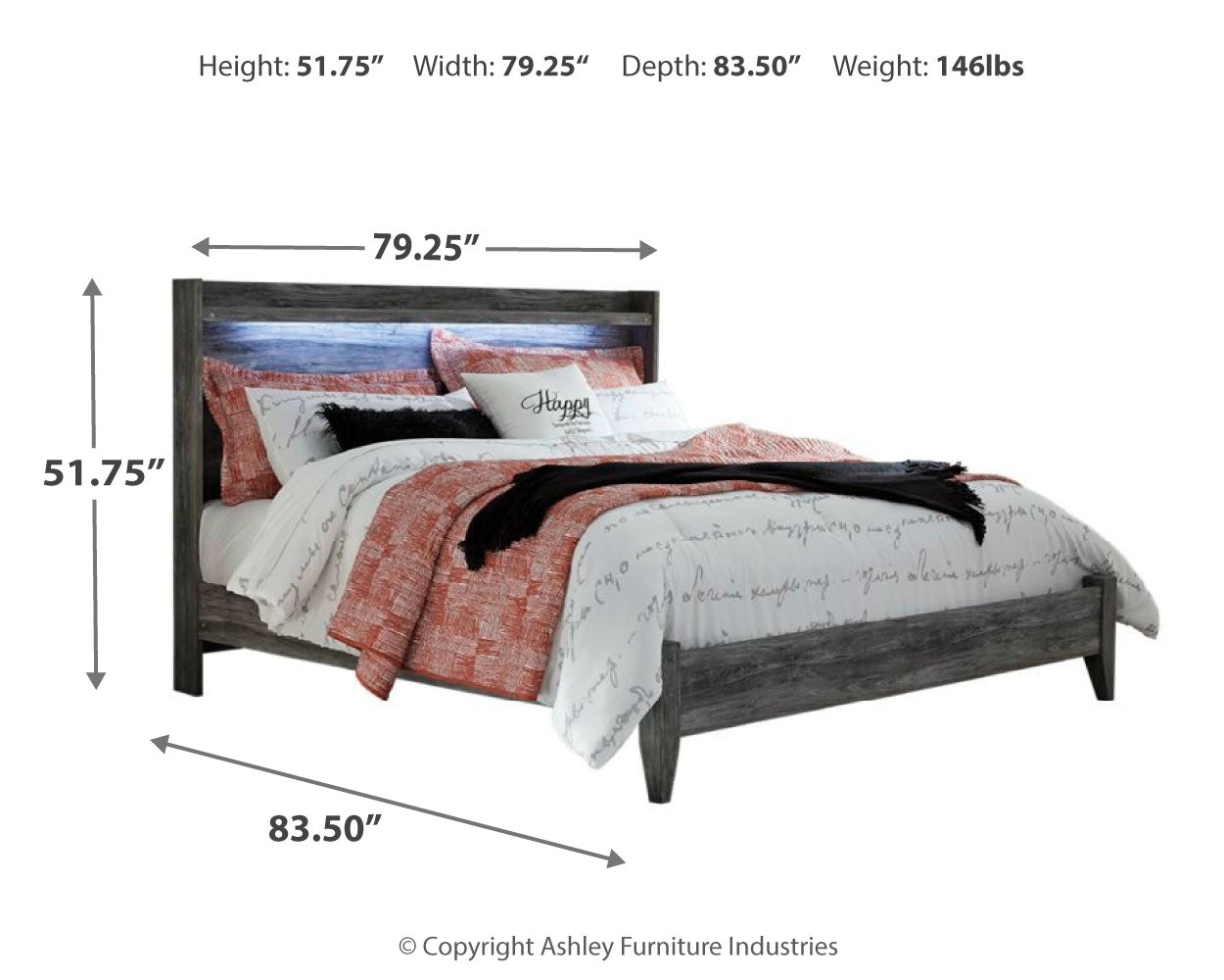 Furniture City Laplace - Ashley Furniture - Baystorm Bedroom - King Panel Bed / Gray - B221B11