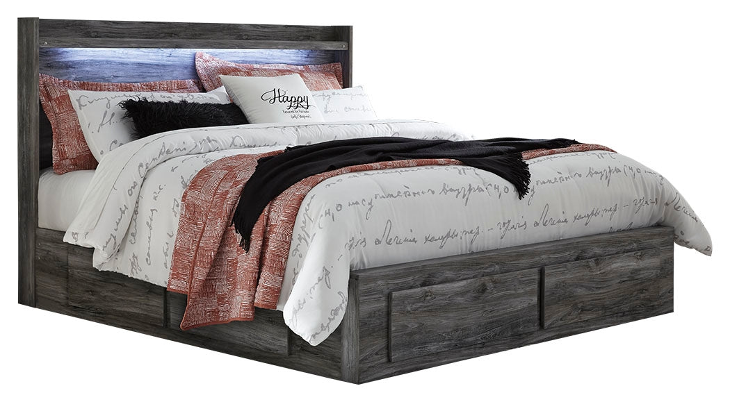 Furniture City Laplace - Ashley Furniture - Baystorm Bedroom - King Panel Bed with 4 Storage Drawers / Gray - B221B15