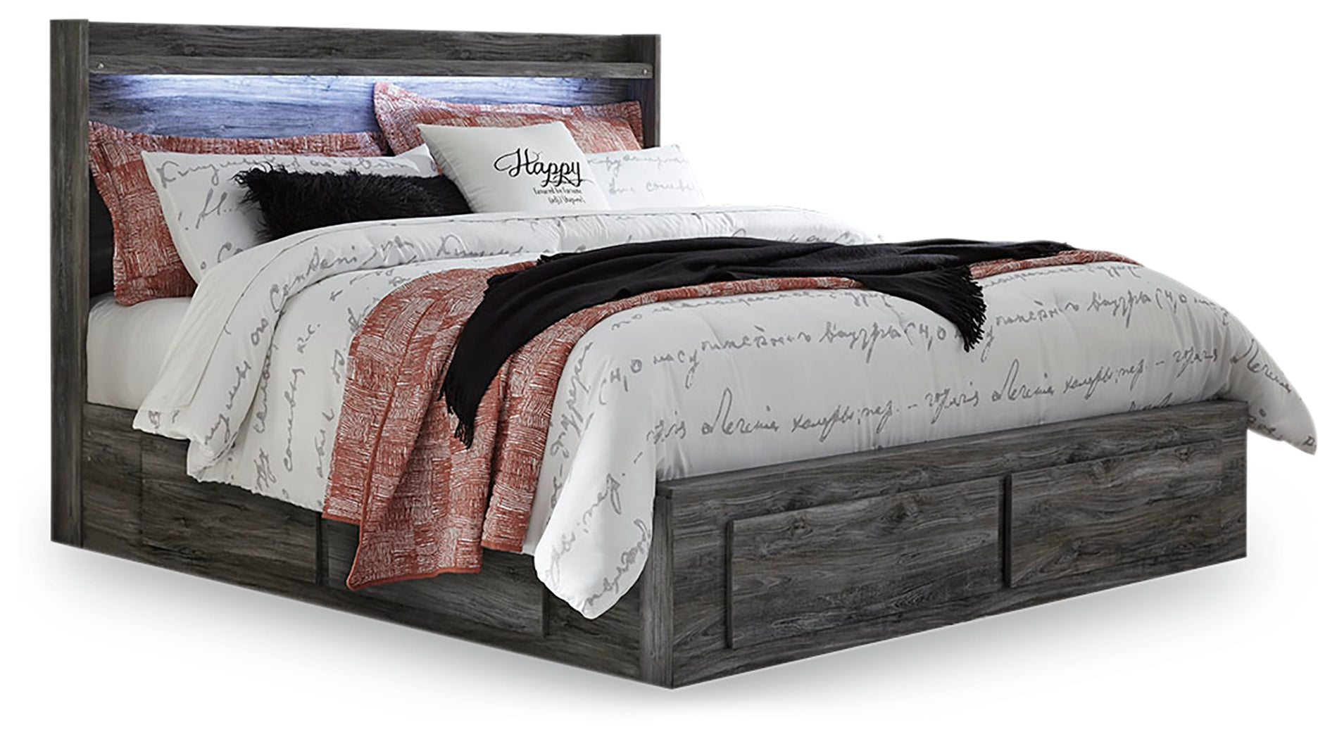 Furniture City Laplace - Ashley Furniture - Baystorm Bedroom - King Panel Bed with 6 Storage Drawers / Gray - B221B16