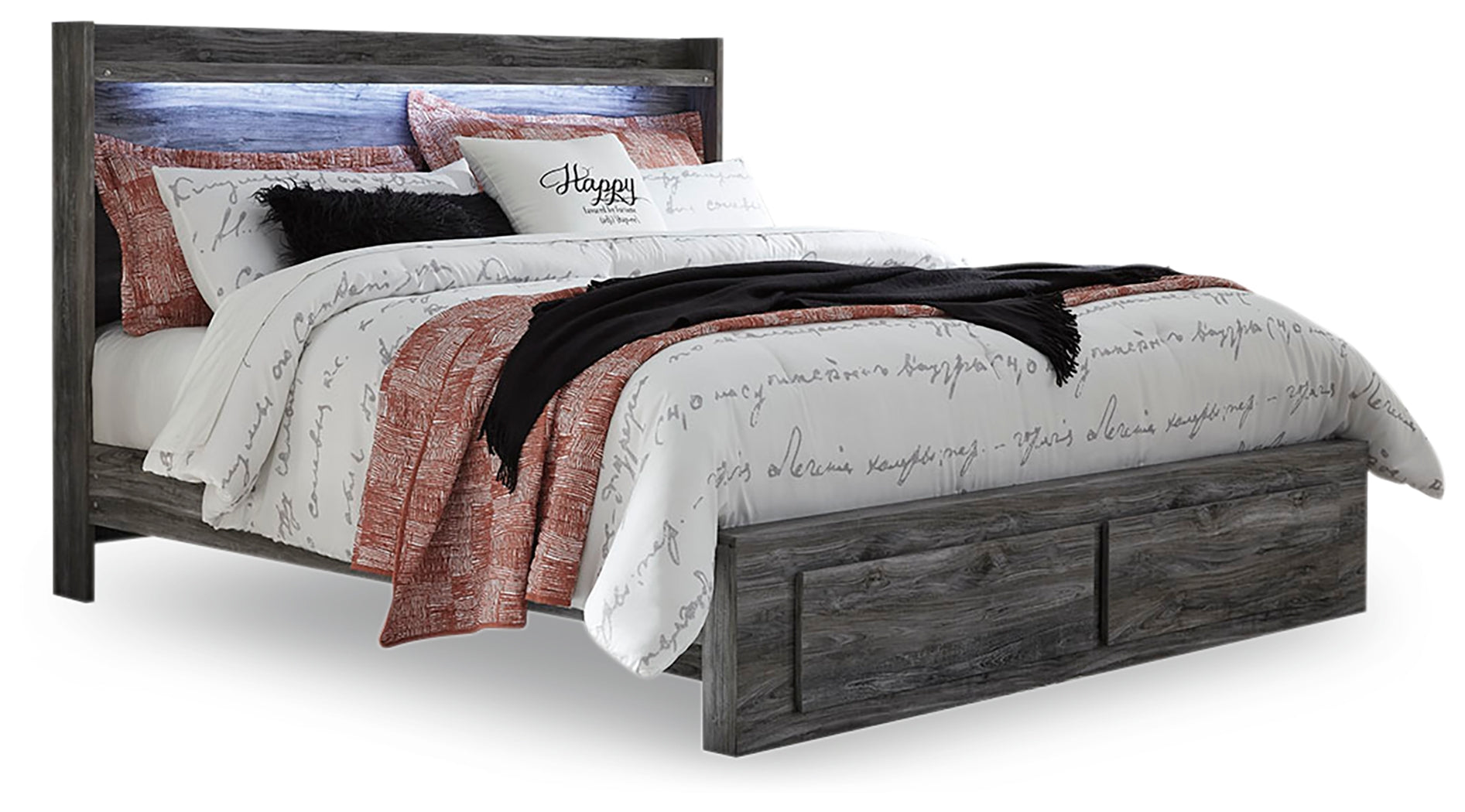 Furniture City Laplace - Ashley Furniture - Baystorm Bedroom - King Panel Bed with 2 Storage Drawers / Gray - B221B12