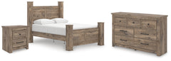 Furniture City Laplace - Ashley Furniture - Rusticott Queen Poster Bed, Dresser and Nightstand - Queen Poster Bed, Dresser and Nightstand - PCB2260B8