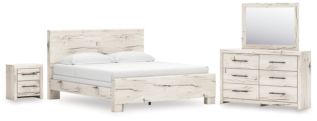 Furniture City Laplace - Ashley Furniture - Lawroy King Panel Bed, Dresser, Mirror and Nightstand - King Panel Bed, Dresser, Mirror and Nightstand / Light Natural - B2310B44
