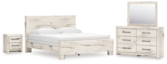 Furniture City Laplace - Ashley Furniture - Lawroy King Panel Bed, Dresser, Mirror and Nightstand - King Panel Bed, Dresser, Mirror and Nightstand / Light Natural - B2310B44