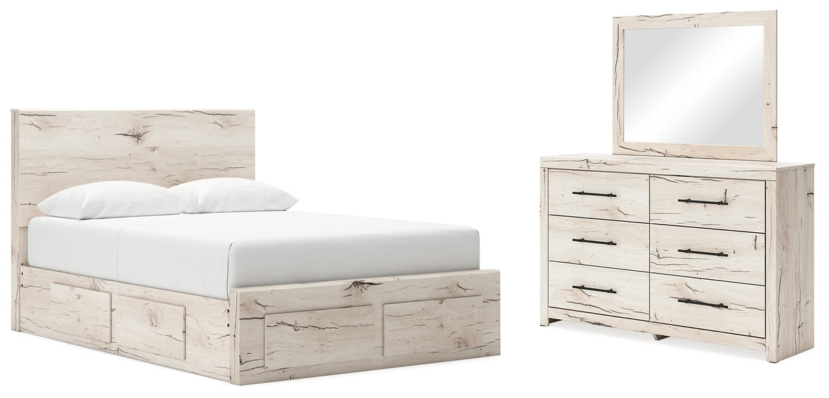 Furniture City Laplace - Ashley Furniture - Lawroy Queen Panel Storage Bed, Dresser and Mirror - Queen Panel Storage Bed, Dresser and Mirror - B2310B30