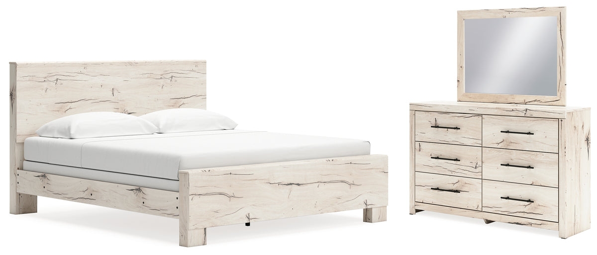 Furniture City Laplace - Ashley Furniture - Lawroy King Panel Bed, Dresser and Mirror - King Panel Bed, Dresser and Mirror - B2310B31