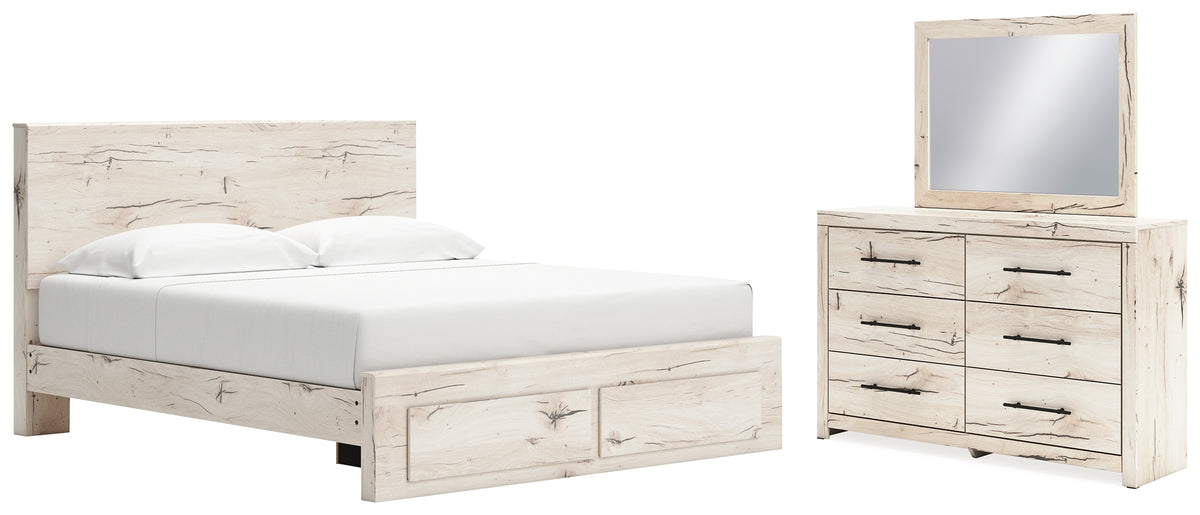 Furniture City Laplace - Ashley Furniture - Lawroy King Panel Storage Bed, Dresser and Mirror - King Panel Storage Bed, Dresser and Mirror - B2310B32