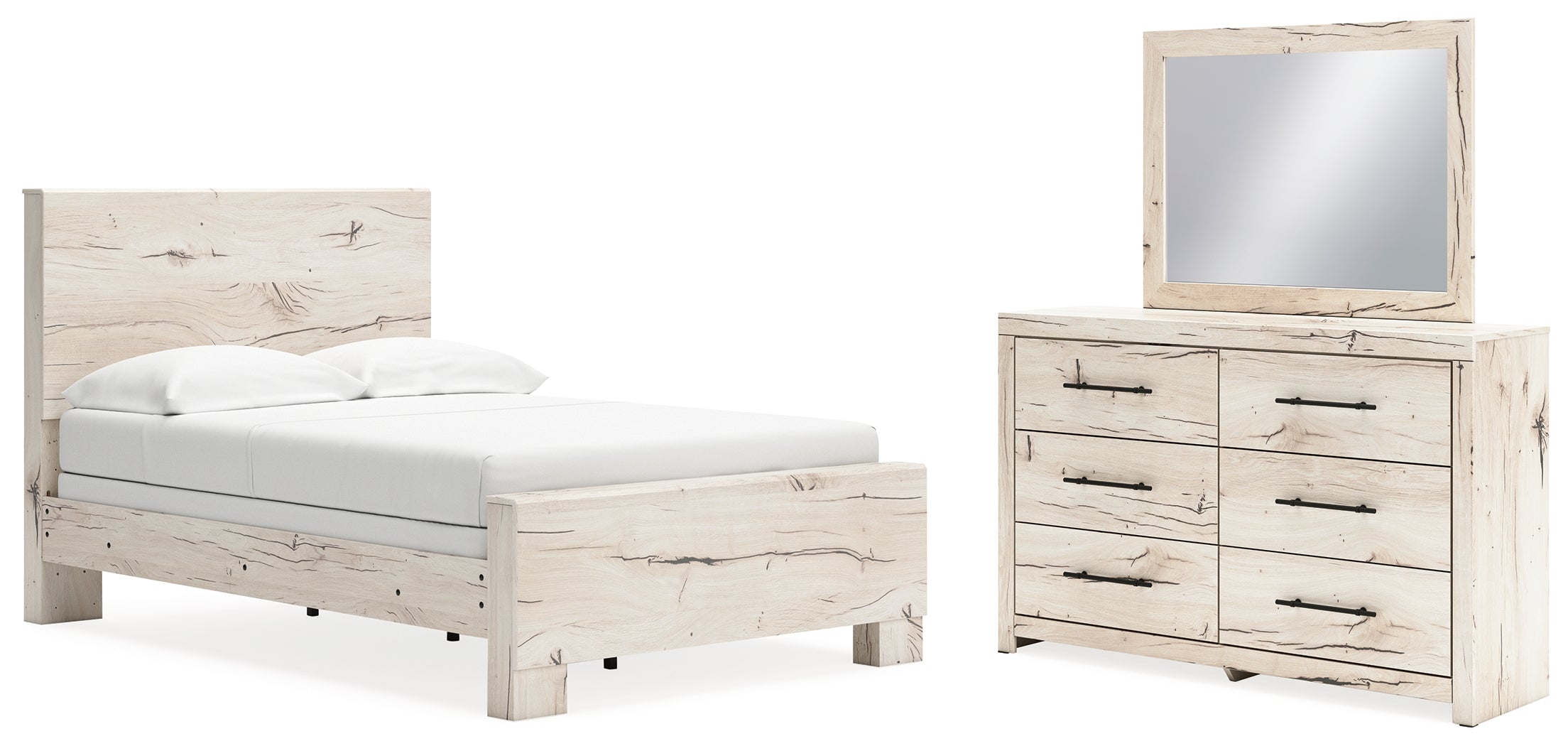 Furniture City Laplace - Ashley Furniture - Lawroy Full Panel Bed, Dresser and Mirror - Full Panel Bed, Dresser and Mirror - B2310B18