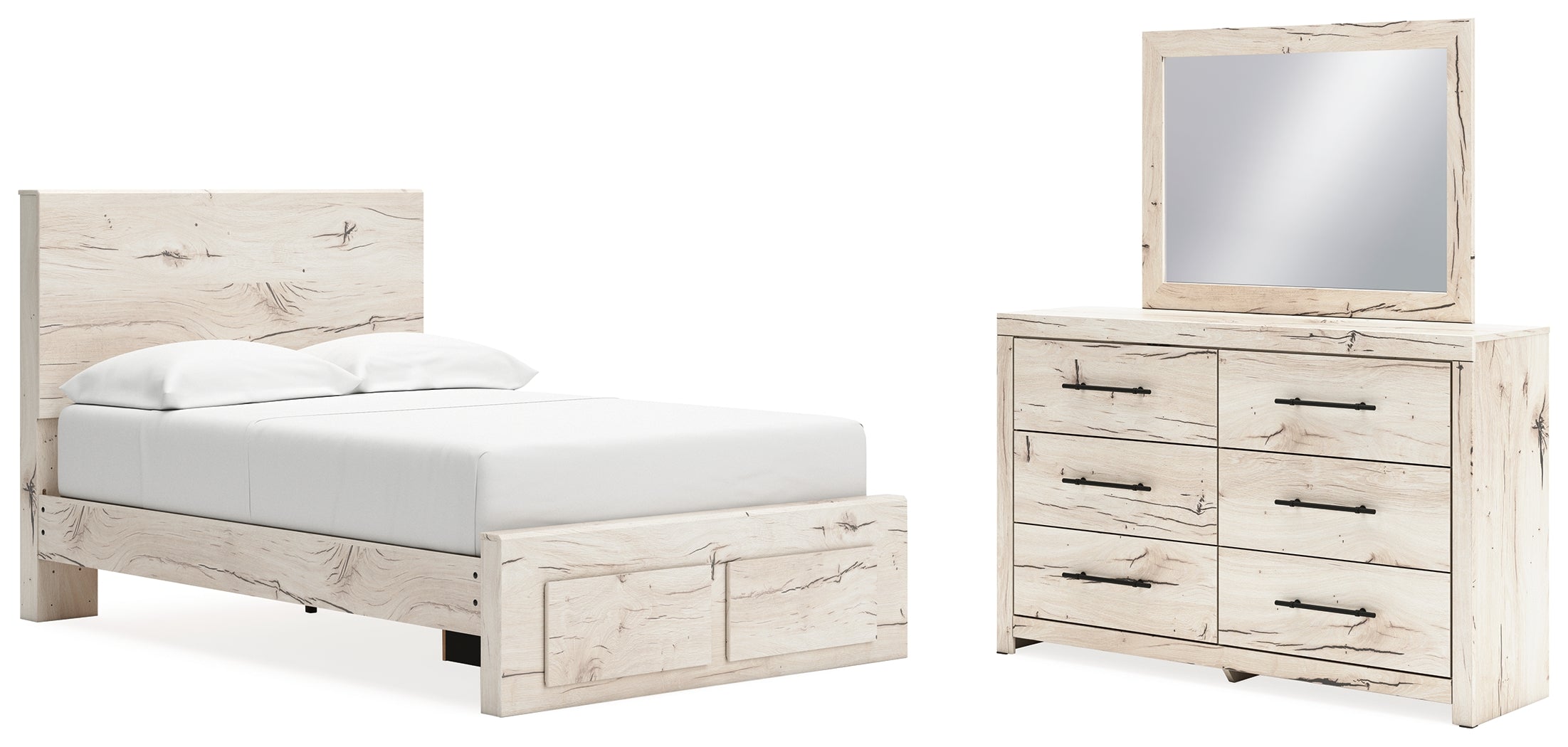 Furniture City Laplace - Ashley Furniture - Lawroy Full Panel Storage Bed, Dresser and Mirror - Full Panel Storage Bed, Dresser and Mirror - B2310B22