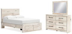 Furniture City Laplace - Ashley Furniture - Lawroy Full Panel Storage Bed, Dresser and Mirror - Full Panel Storage Bed, Dresser and Mirror - B2310B22