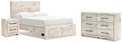 Lawroy Full Storage Bed, Dresser and Nightstand