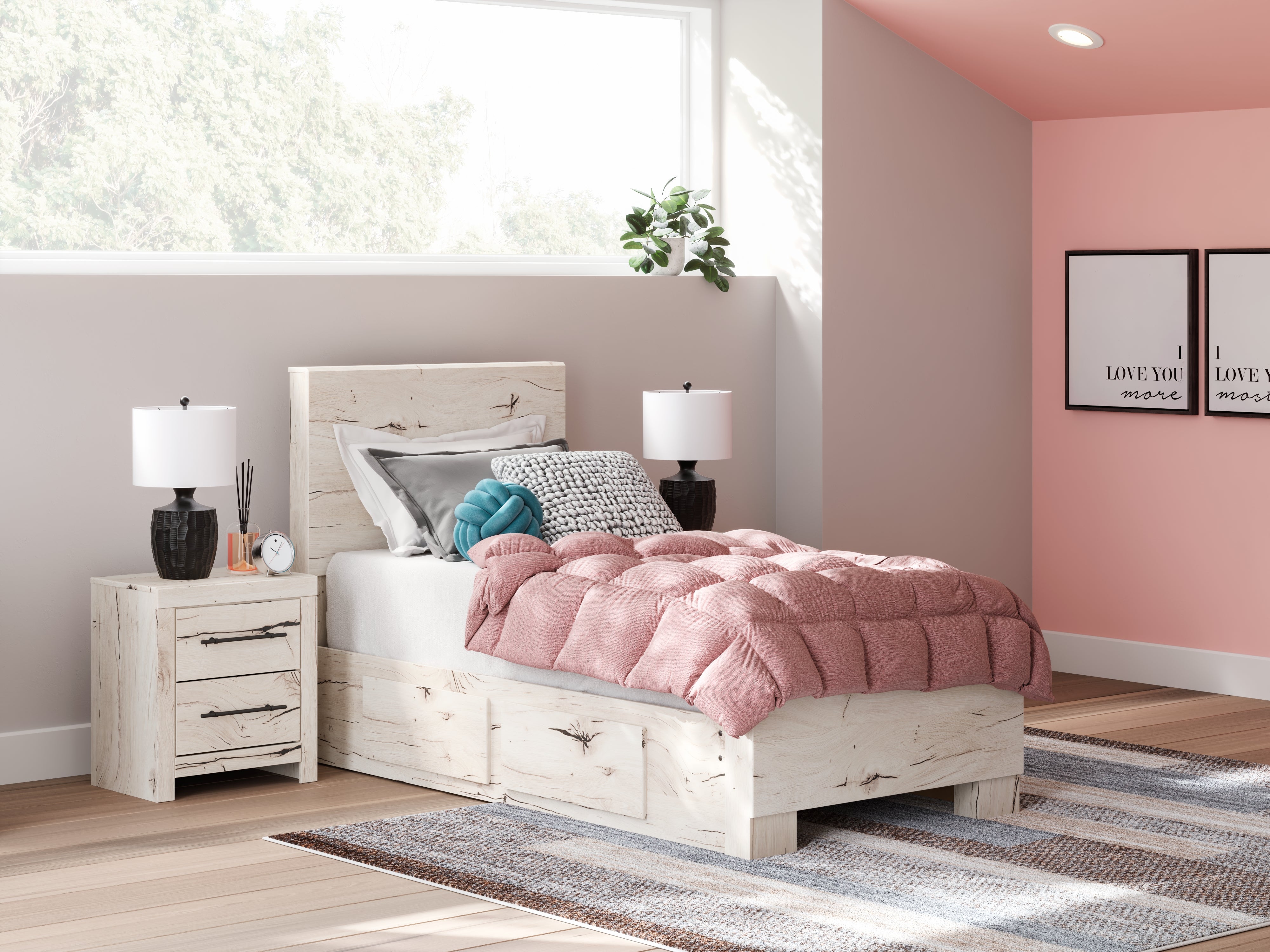 Furniture City Laplace - Ashley Furniture - Lawroy Bedroom - Twin Panel Bed with Storage - B2310B23