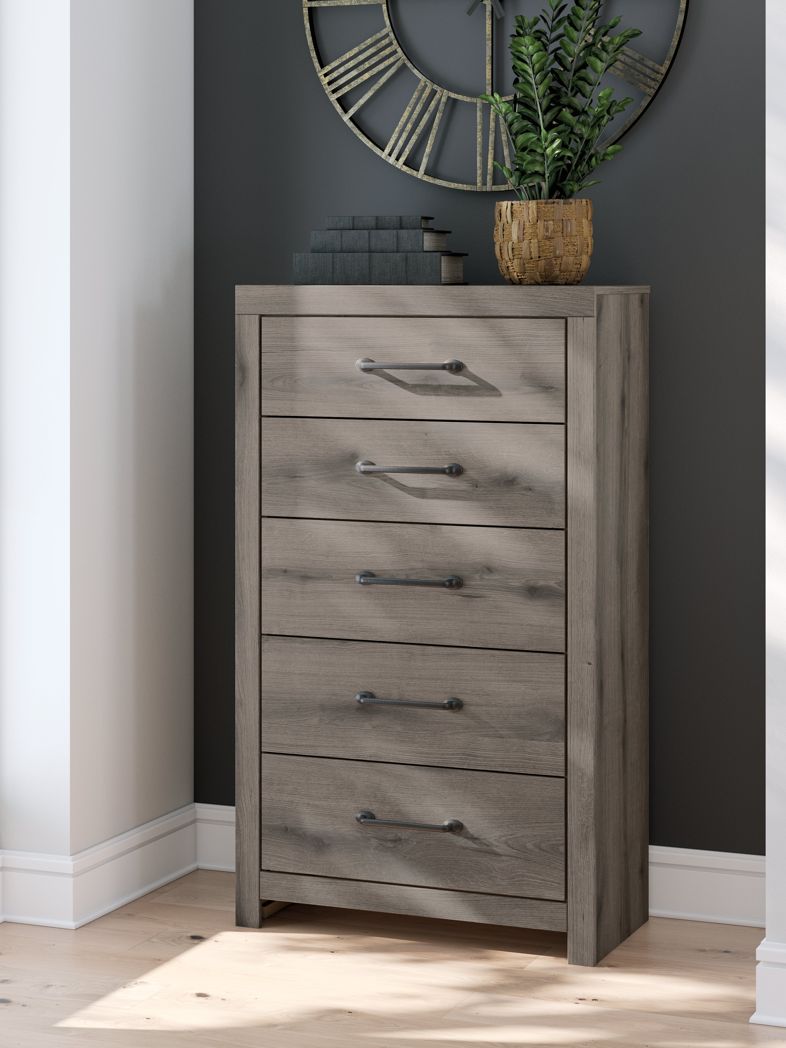 Furniture City Laplace - Ashley Furniture - Graystorm Bedroom - Five Drawer Chest - PCB2405-46
