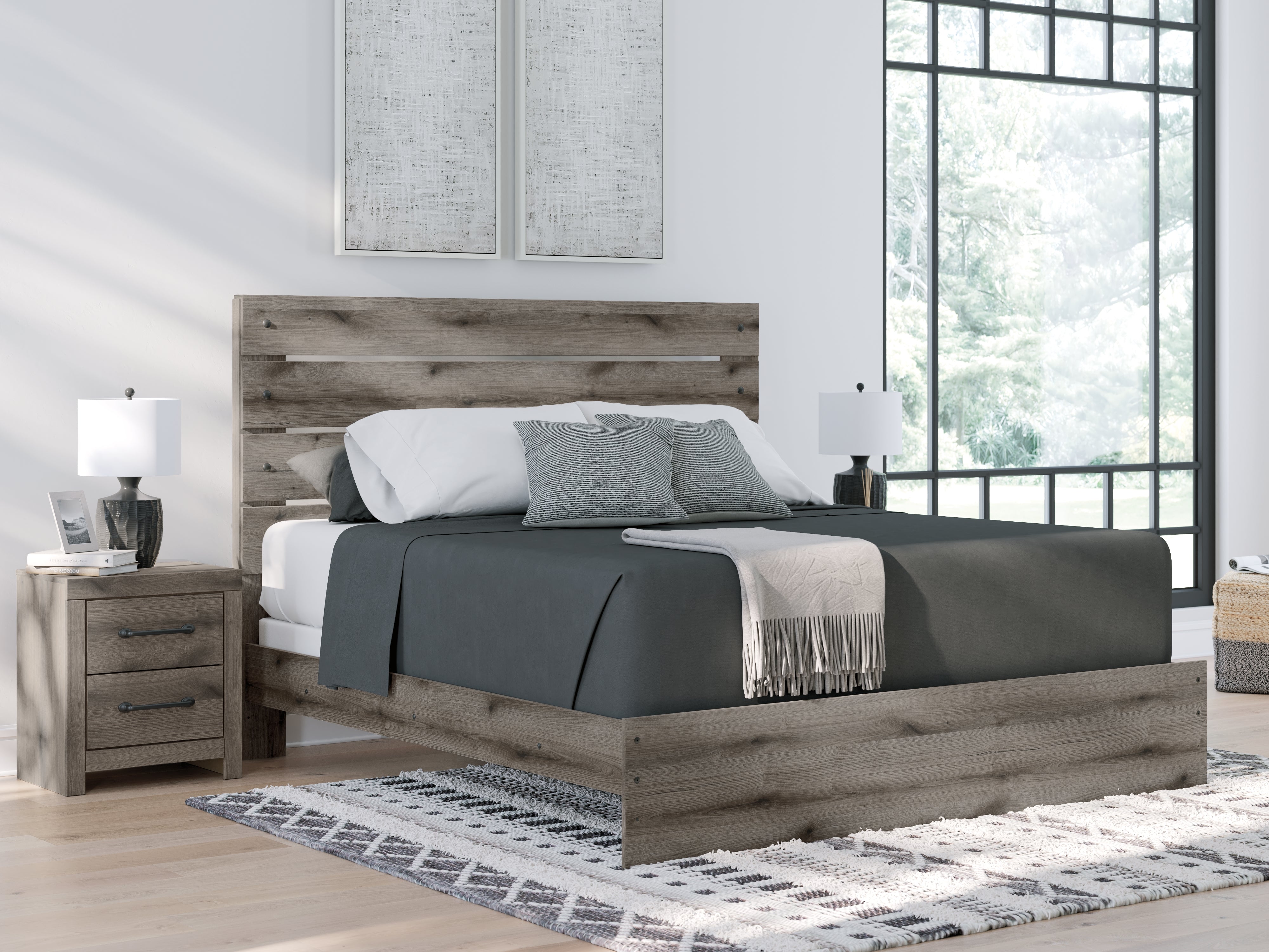 Furniture City Laplace - Ashley Furniture - Graystorm Bedroom - King Panel Bed - PCB2405B8