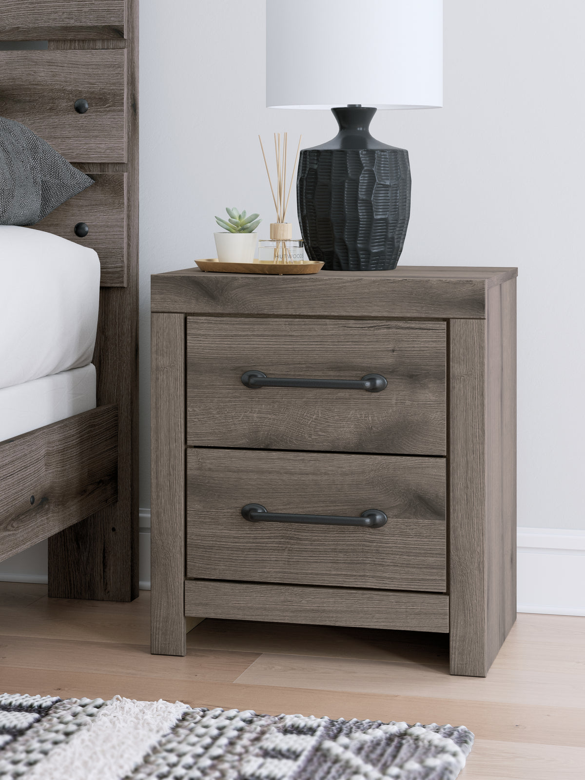 Furniture City Laplace - Ashley Furniture - Graystorm Nightstand - Two Drawer Night Stand - PCB2405-92