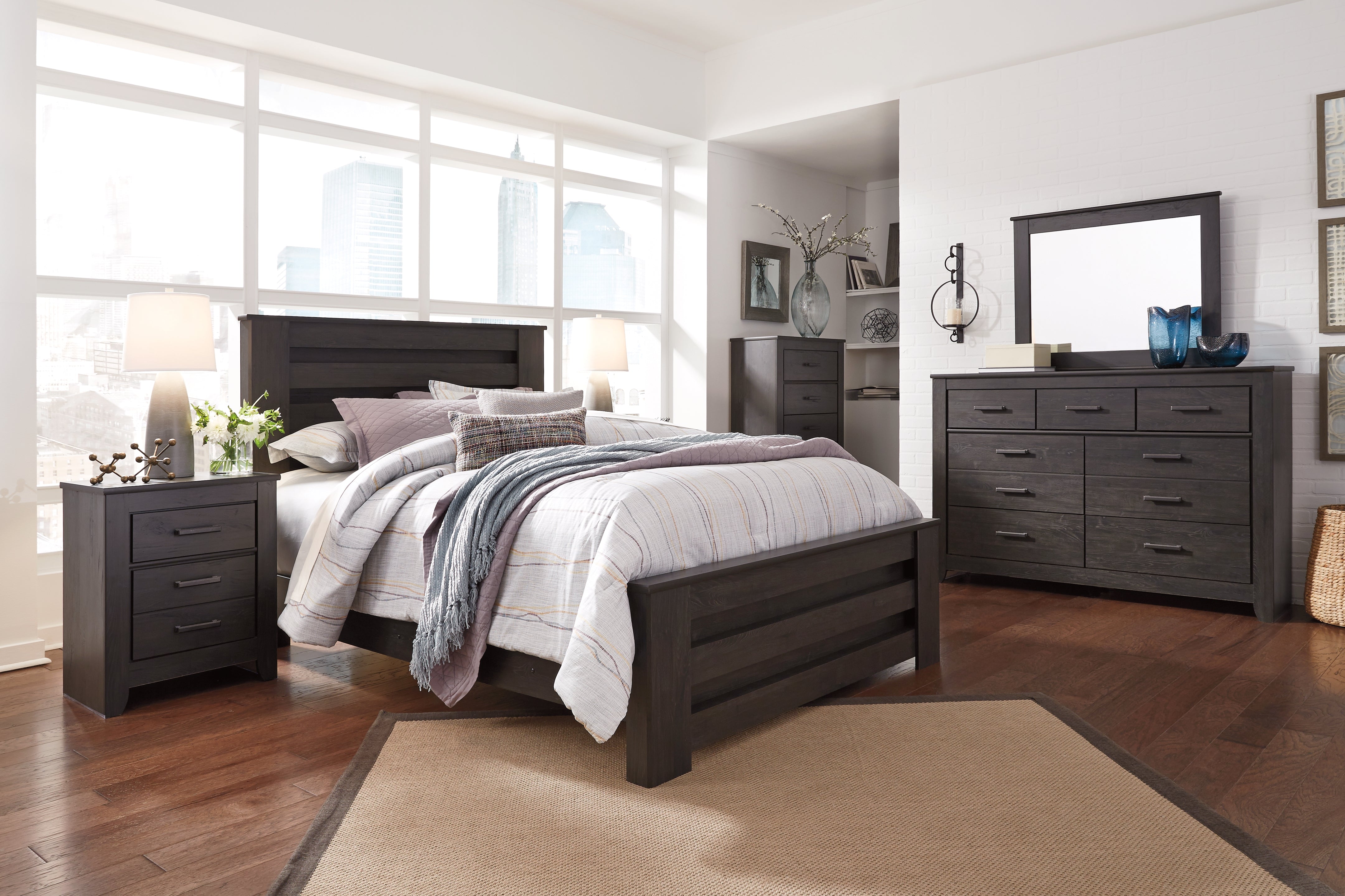 Furniture City Laplace - Ashley Furniture - Brinxton Bedroom - Five Drawer Chest / Charcoal - B249-46