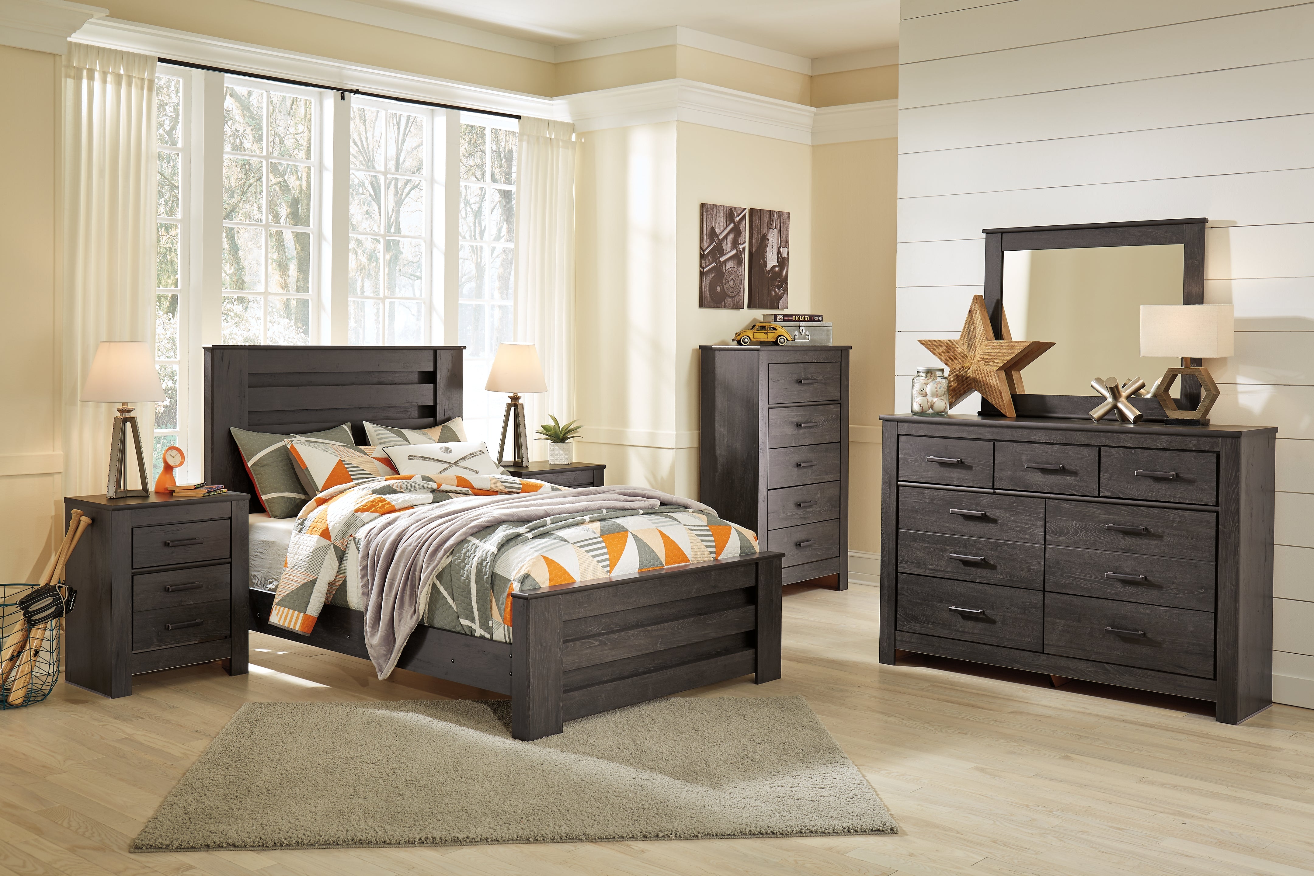 Furniture City Laplace - Ashley Furniture - Brinxton Bedroom - Seven Drawer Dresser / Charcoal - B249-31