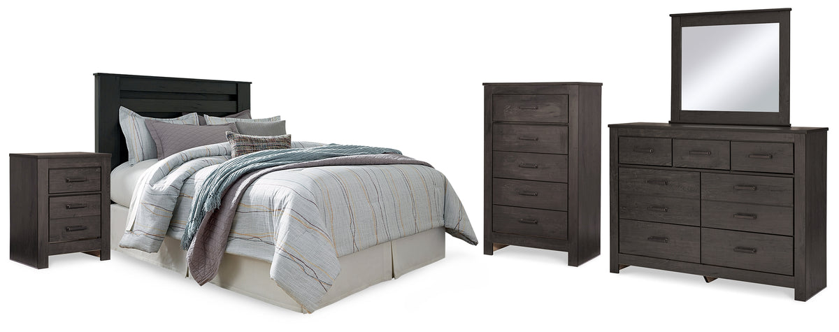 Furniture City Laplace - Ashley Furniture - Brinxton King Panel Headboard, Dresser, Mirror, Chest and 2 Nightstands - King Panel Headboard, Dresser, Mirror, Chest and 2 Nightstands - B249B15