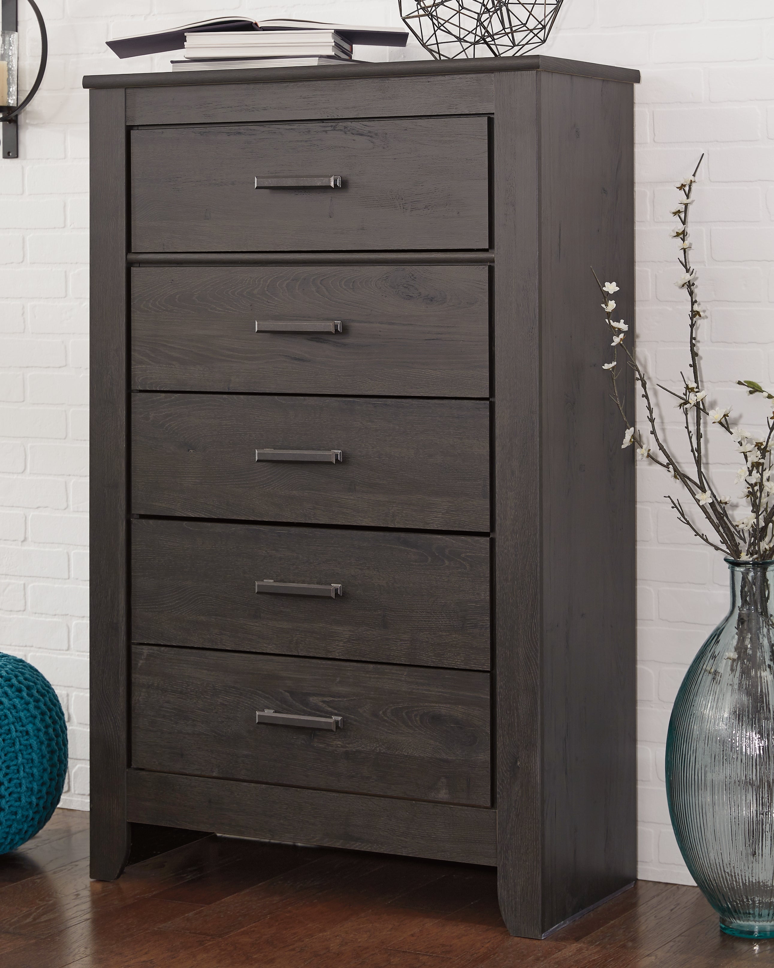 Furniture City Laplace - Ashley Furniture - Brinxton Bedroom - Five Drawer Chest / Charcoal - B249-46