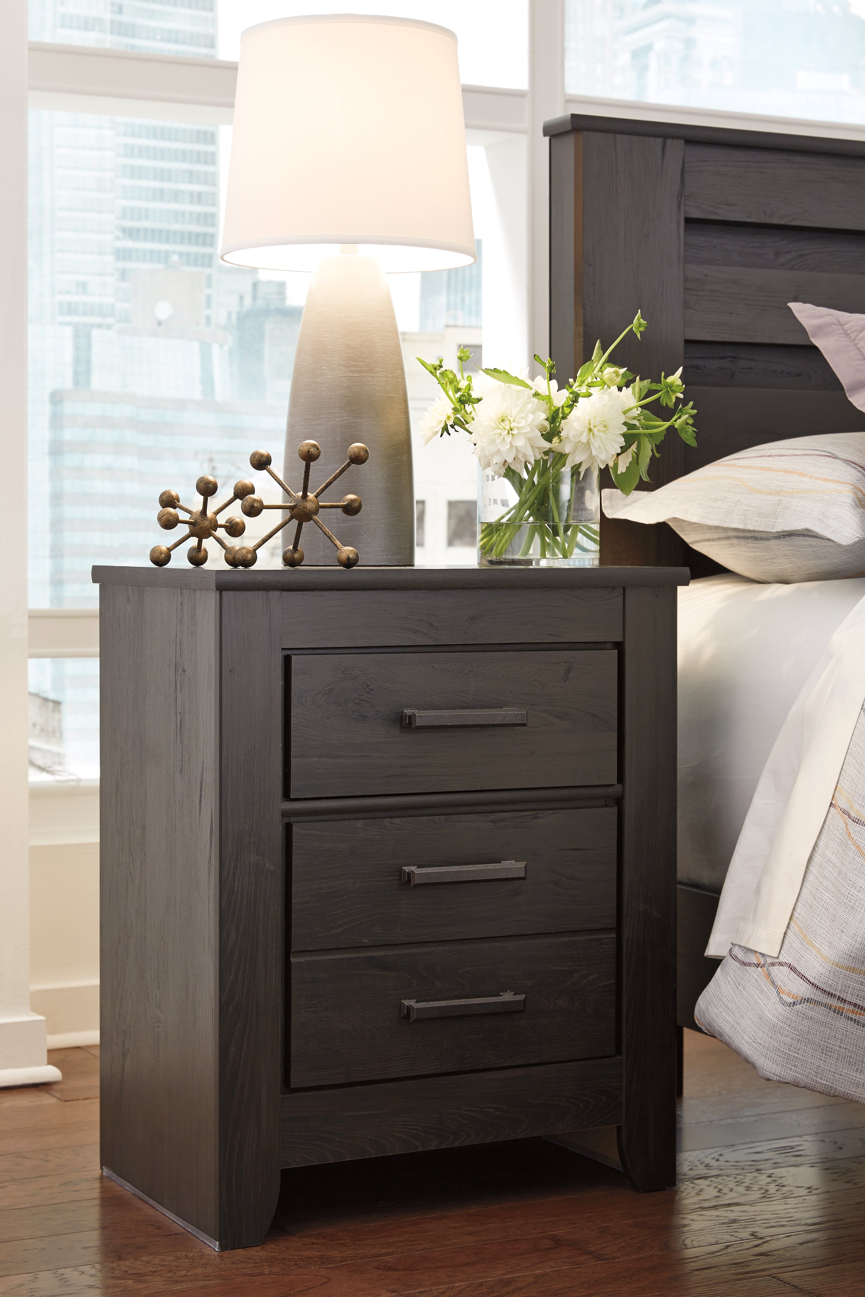 Furniture City Laplace - Ashley Furniture - Brinxton Bedroom - Two Drawer Night Stand / Charcoal - B249-92