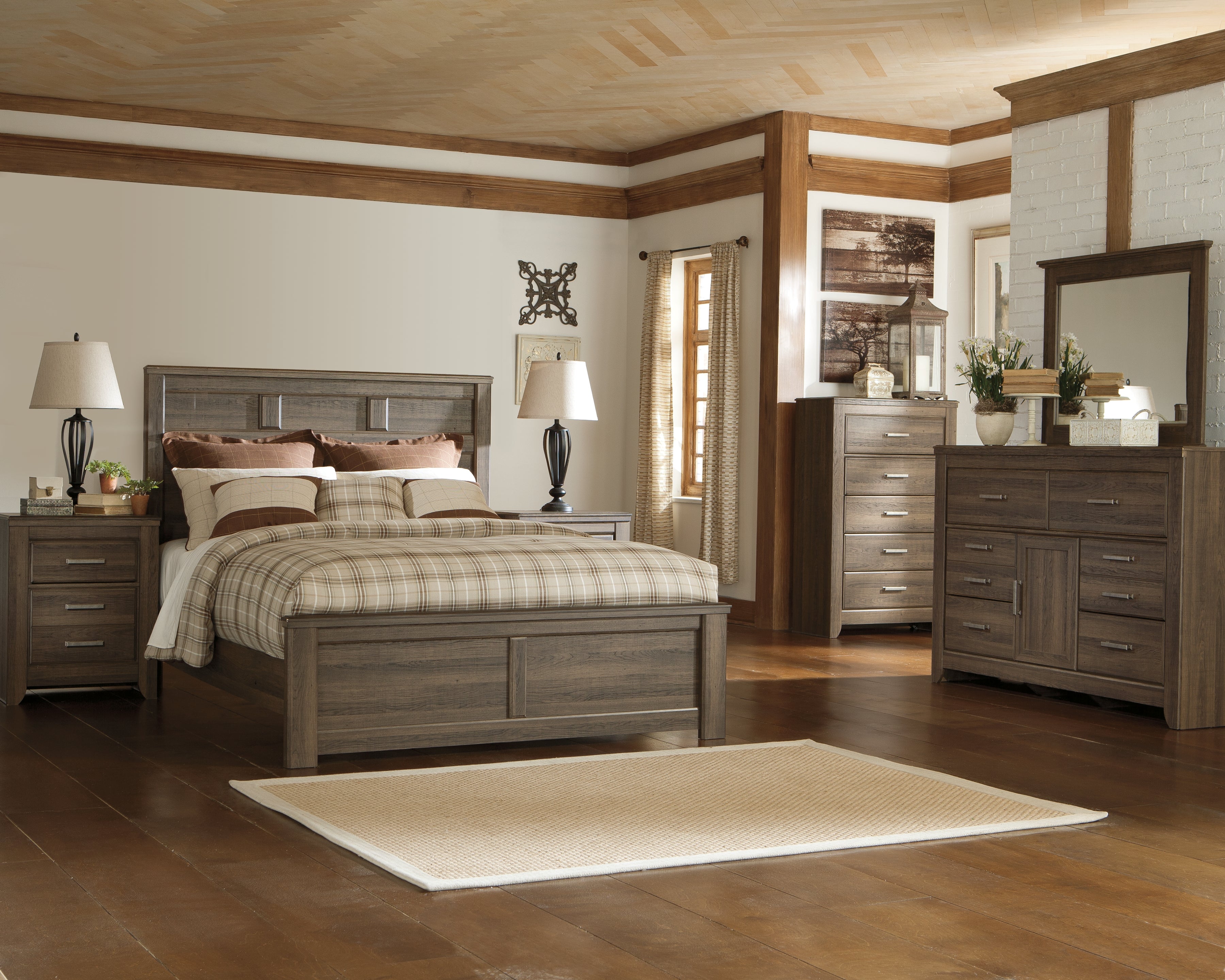 Furniture City Laplace - Ashley Furniture - Juararo Bedroom - California King Panel Bed / Dark Brown - B251B14