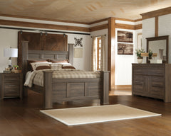Furniture City Laplace - Ashley Furniture - Juararo Queen Poster Bed with Mirrored Dresser and Nightstand - Queen Poster Bed with Mirrored Dresser and Nightstand - B251B22