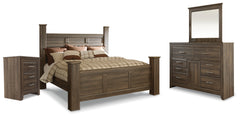Furniture City Laplace - Ashley Furniture - Juararo King Poster Bed, Dresser, Mirror and Nightstand - King Poster Bed, Dresser, Mirror and Nightstand - B251B24