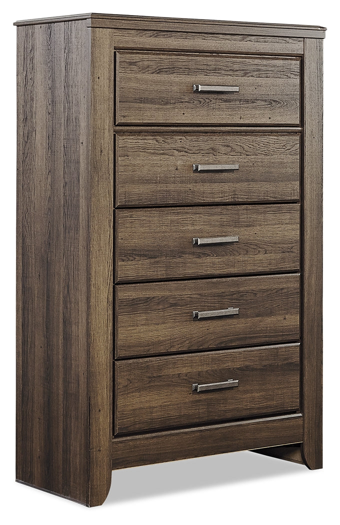 Furniture City Laplace - Ashley Furniture - Juararo Bedroom - Five Drawer Chest / Dark Brown - B251-46