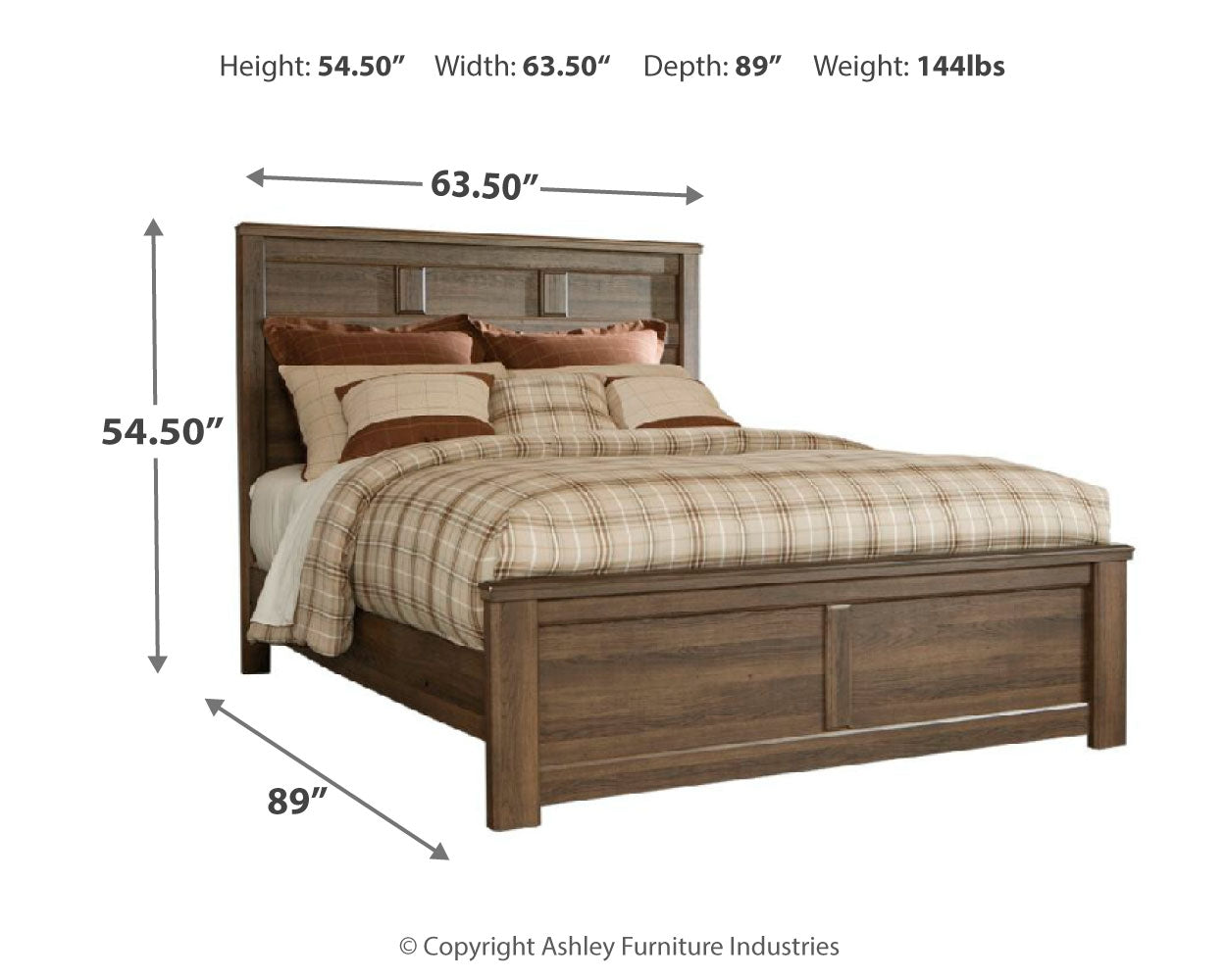 Furniture City Laplace - Ashley Furniture - Juararo Bedroom - Queen Panel Bed / Dark Brown - B251B6