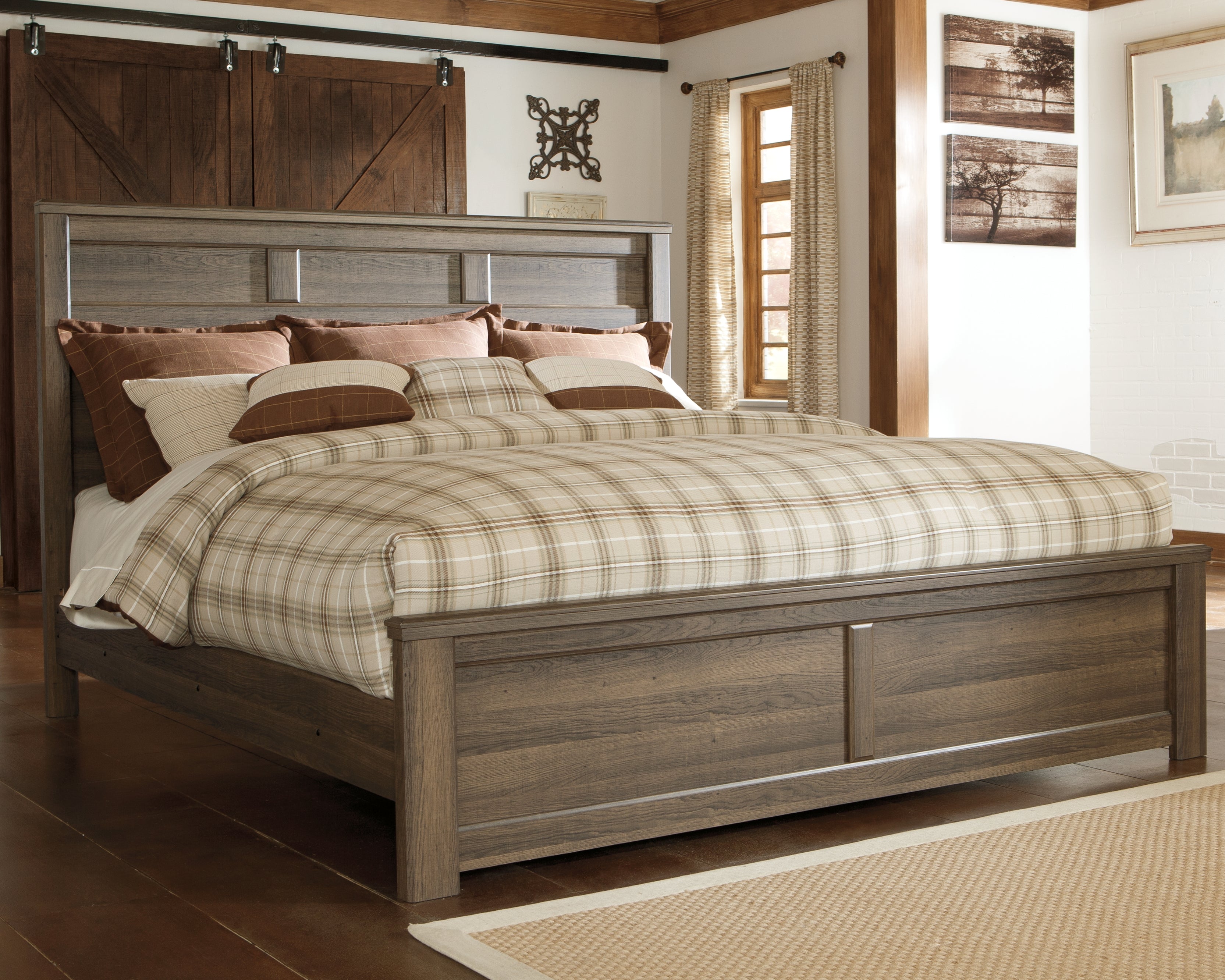 Furniture City Laplace - Ashley Furniture - Juararo Bedroom - California King Panel Bed / Dark Brown - B251B14