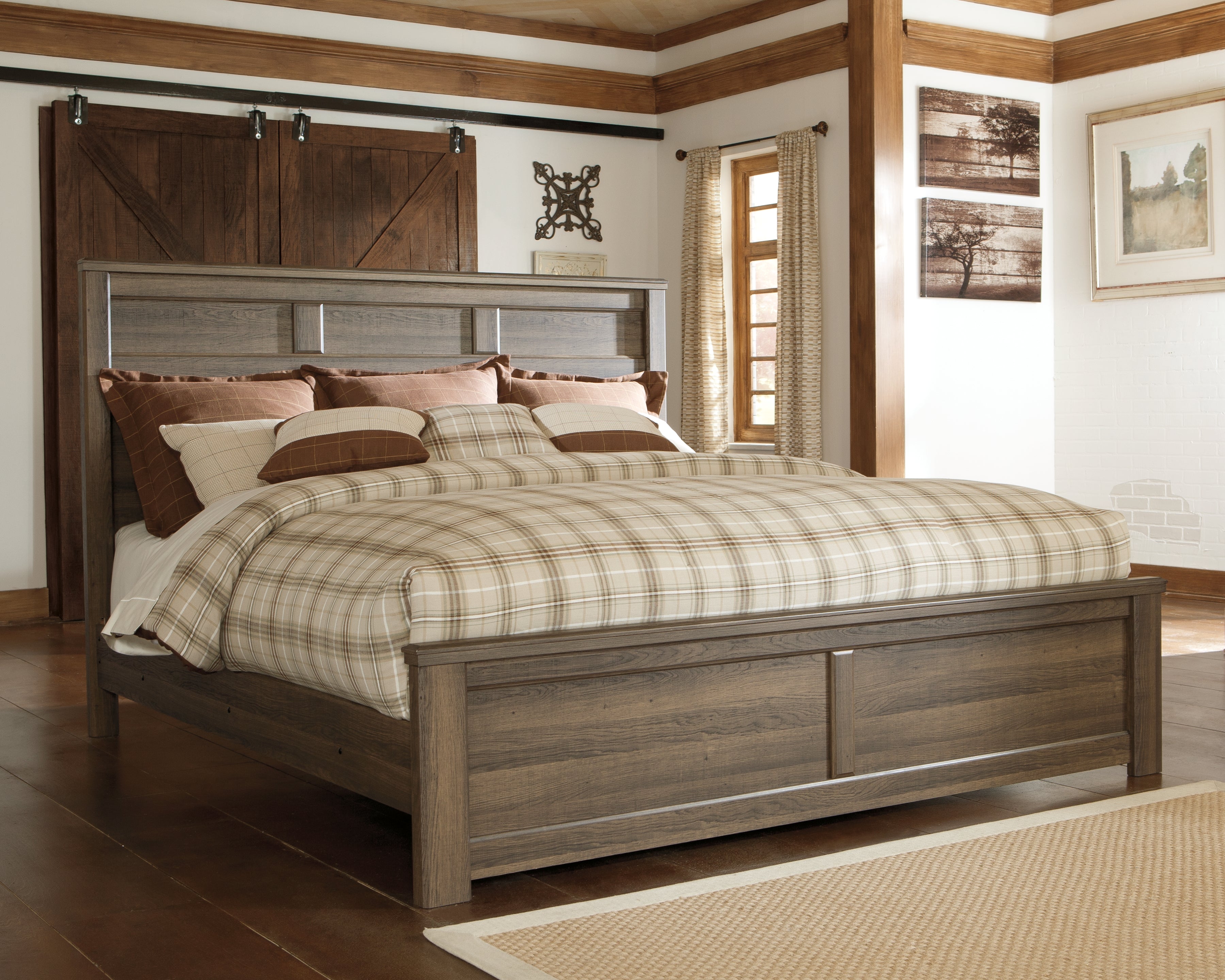 Furniture City Laplace - Ashley Furniture - Juararo Bedroom - California King Panel Bed / Dark Brown - B251B14