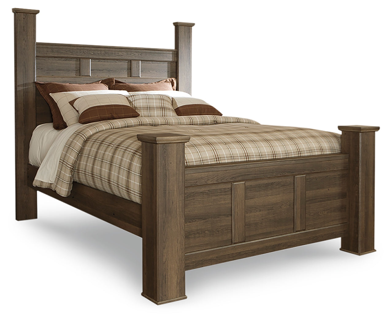 Furniture City Laplace - Ashley Furniture - Juararo Bedroom - Queen Poster Bed / Dark Brown - B251B3