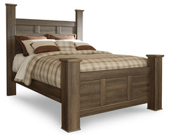 Furniture City Laplace - Ashley Furniture - Juararo Bedroom - Queen Poster Bed / Dark Brown - B251B3