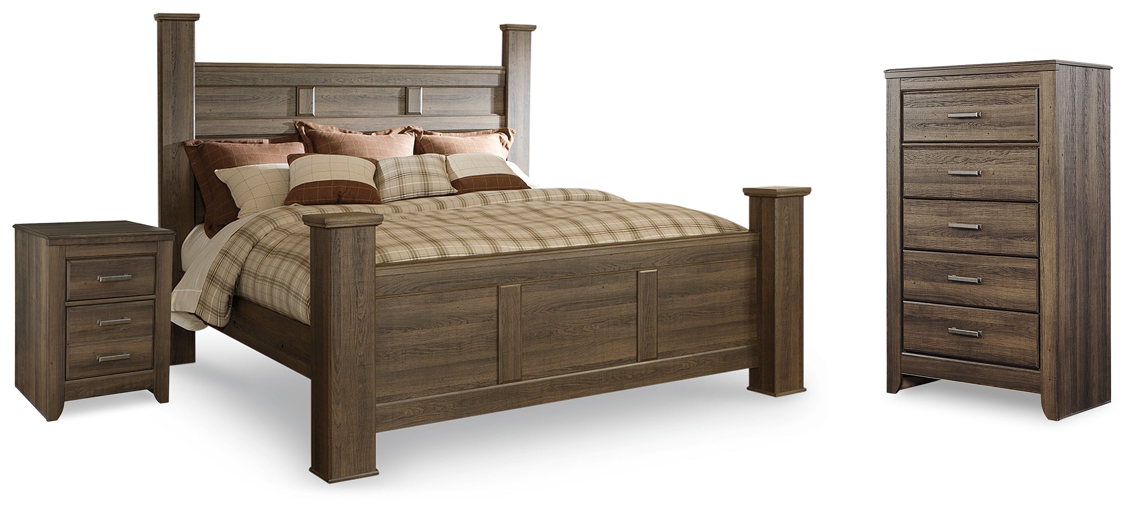 Furniture City Laplace - Ashley Furniture - Juararo King Poster Bed, Chest and Nightstand - King Poster Bed, Chest and Nightstand - B251B34