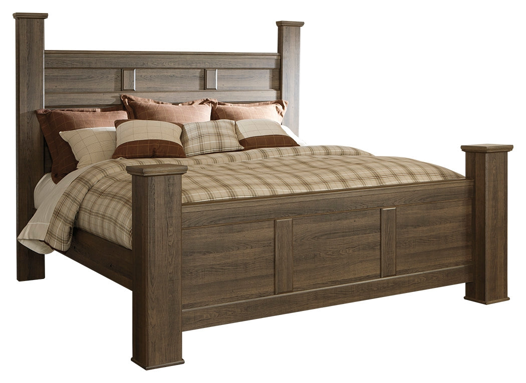 Furniture City Laplace - Ashley Furniture - Juararo Bedroom - California King Poster Bed / Dark Brown - B251B12
