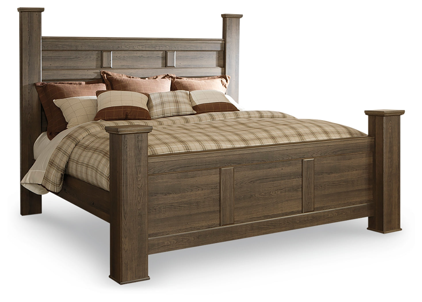 Furniture City Laplace - Ashley Furniture - Juararo Bedroom - King Poster Bed / Dark Brown - B251B10