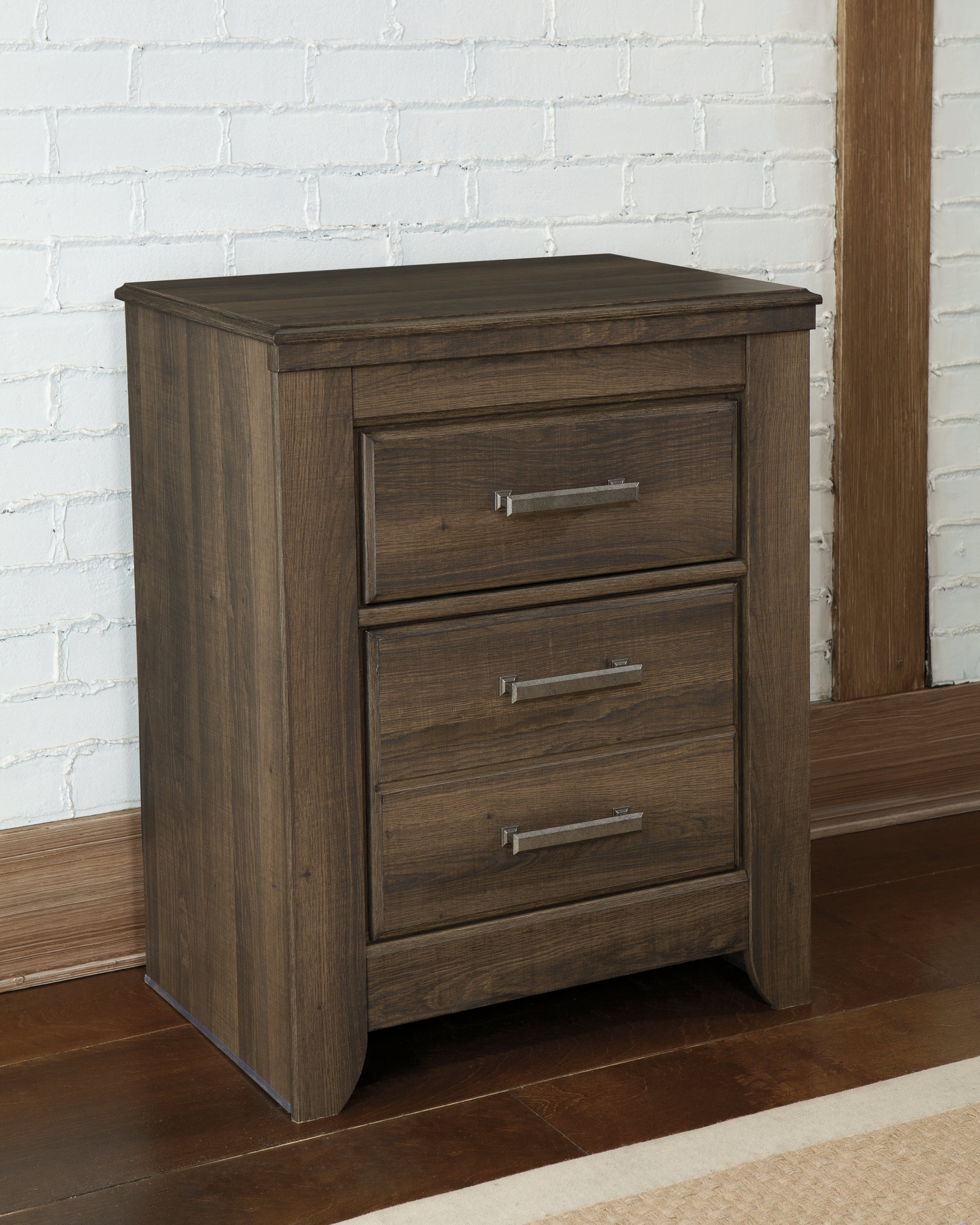 Furniture City Laplace - Ashley Furniture - Juararo Bedroom - Two Drawer Night Stand / Dark Brown - B251-92