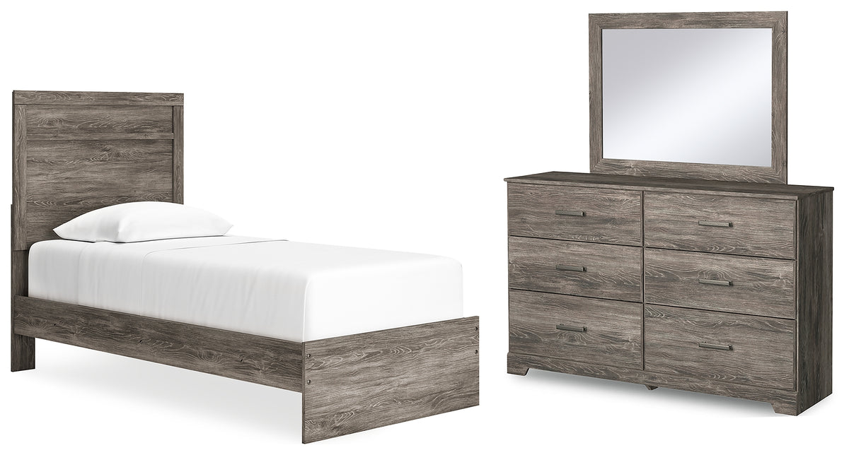 Furniture City Laplace - Ashley Furniture - Ralinksi Twin Panel Bed, Dresser and Mirror - Twin Panel Bed, Dresser and Mirror - B2587B12