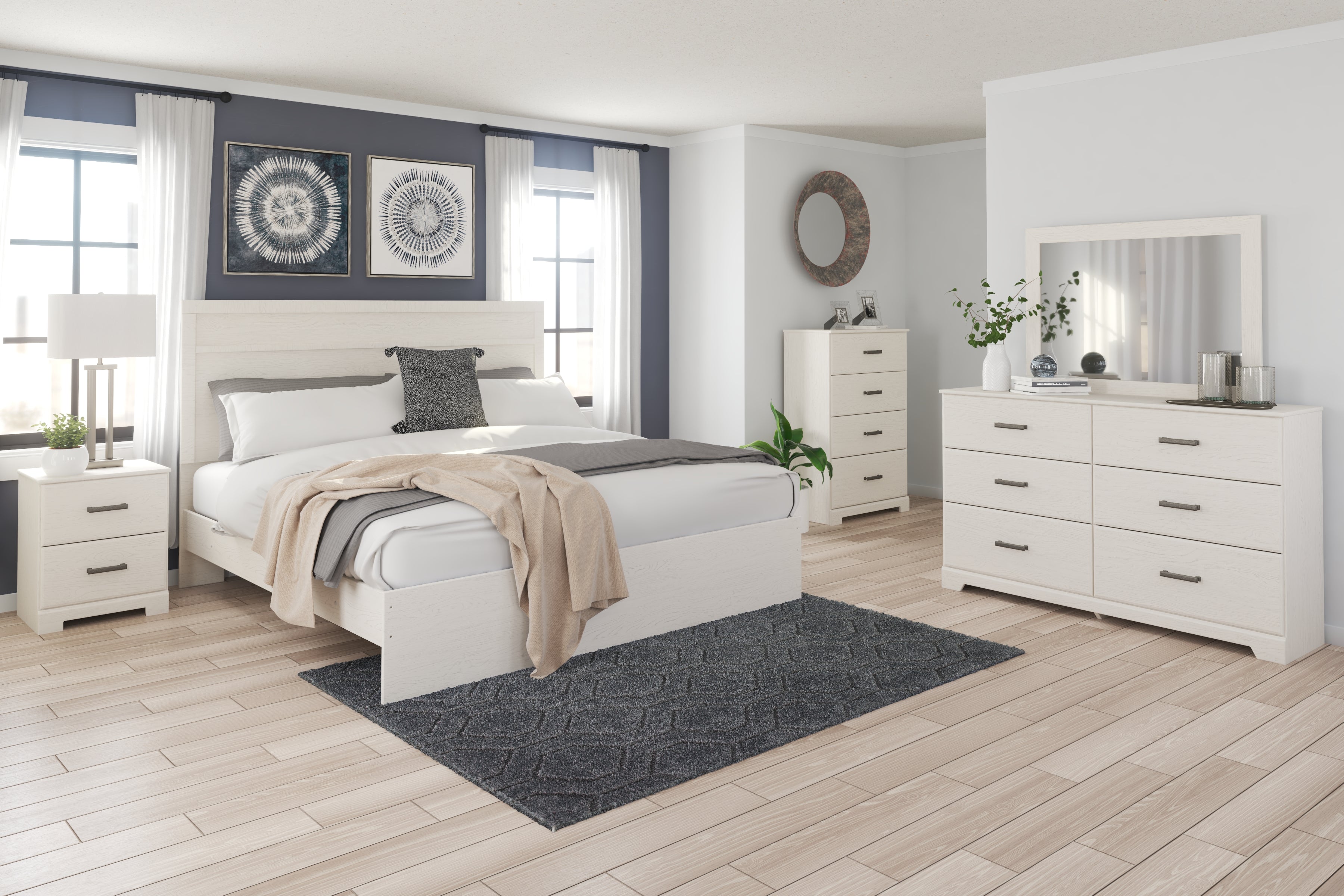 Furniture City Laplace - Ashley Furniture - Stelsie Bedroom - King Panel Bed / White - B2588B3