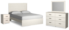Stelsie Queen Panel Bed with Dresser, Mirror and Nightstand