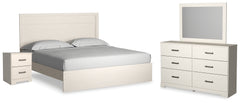 Stelsie King Panel Bed with Dresser, Mirror and Nightstand