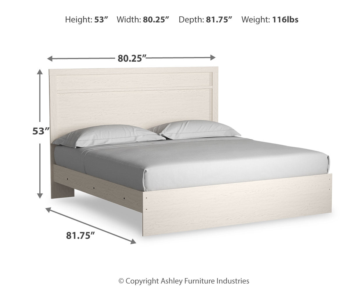 Furniture City Laplace - Ashley Furniture - Stelsie Bedroom - King Panel Bed / White - B2588B3