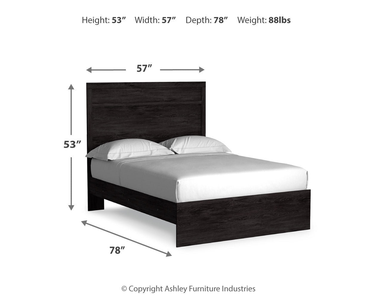 Furniture City Laplace - Ashley Furniture - Belachime Bedroom - Full Panel Bed / Charcoal - B2589B5