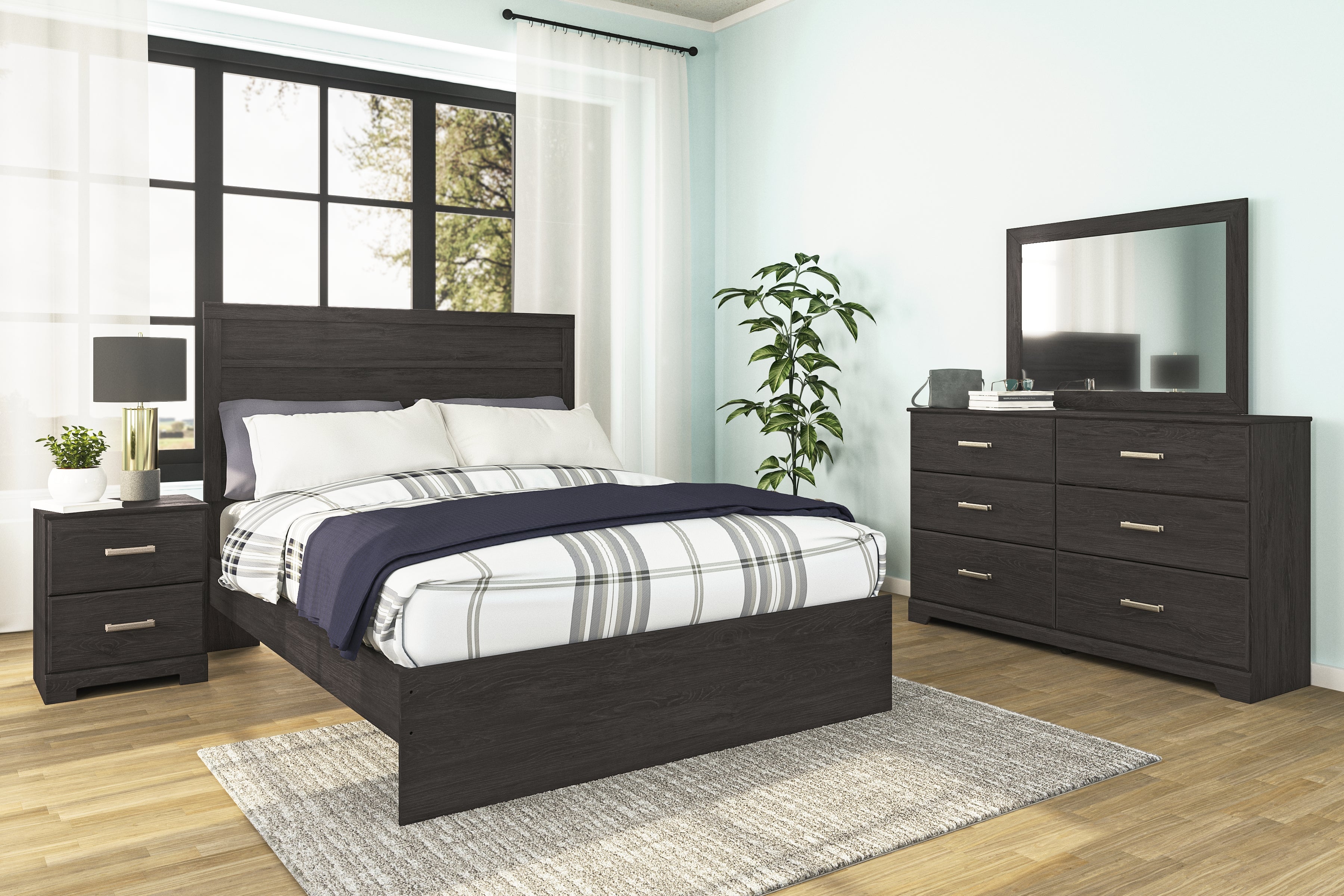 Furniture City Laplace - Ashley Furniture - Belachime Bedroom - Two Drawer Night Stand / Charcoal - B2589-92