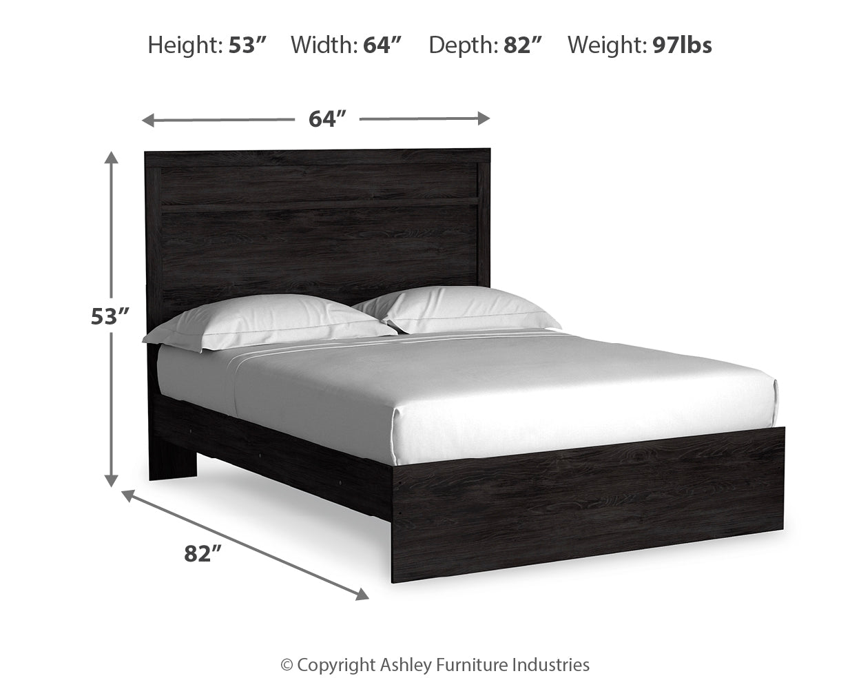 Furniture City Laplace - Ashley Furniture - Belachime Bedroom - Queen Panel Bed / Charcoal - B2589B2