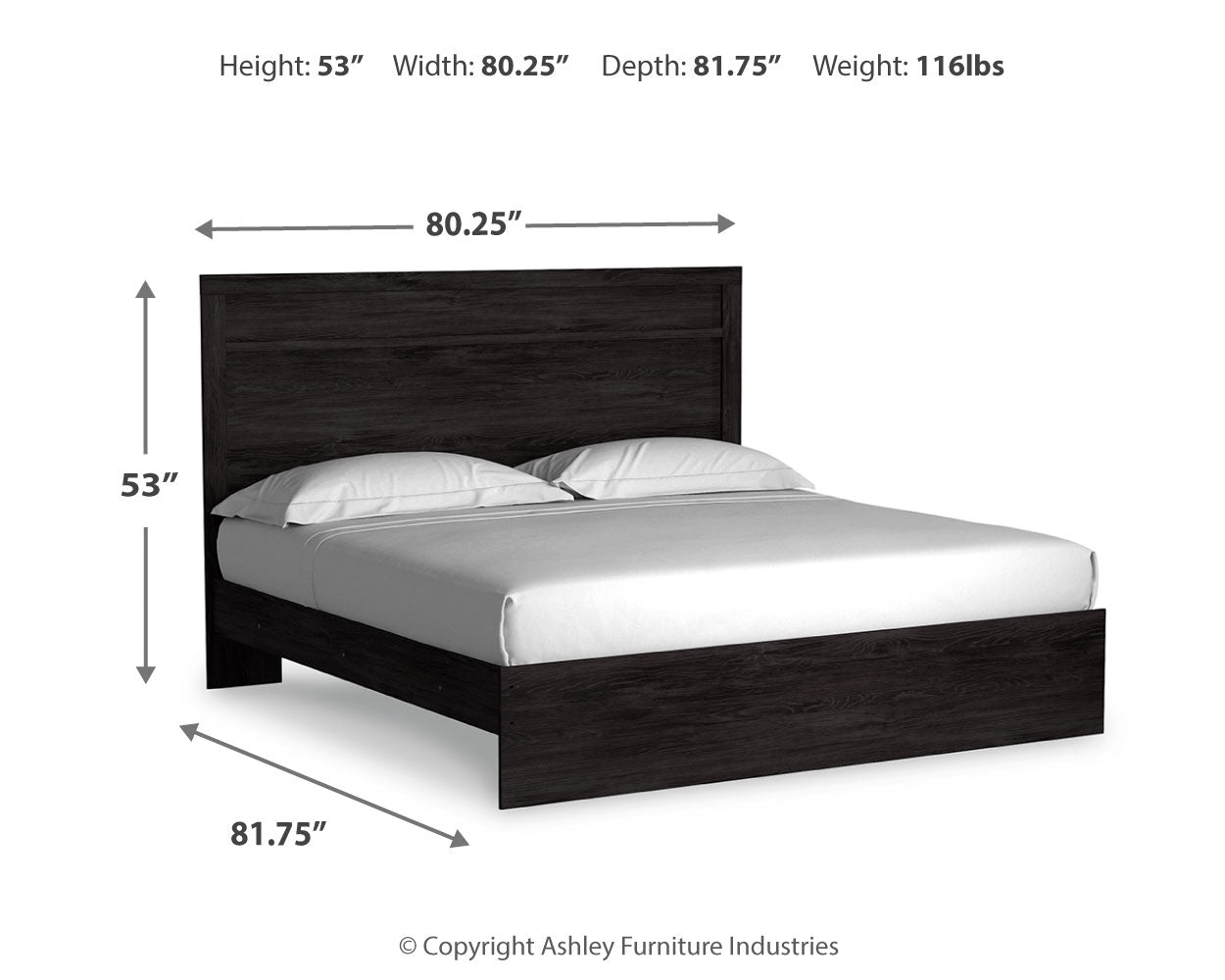 Furniture City Laplace - Ashley Furniture - Belachime Bedroom - King Panel Bed / Charcoal - B2589B4
