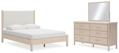 Furniture City Laplace - Ashley Furniture - Cadmori Queen Upholstered Panel Bed, Dresser and Mirror - Queen Upholstered Panel Bed, Dresser and Mirror - B2615B5