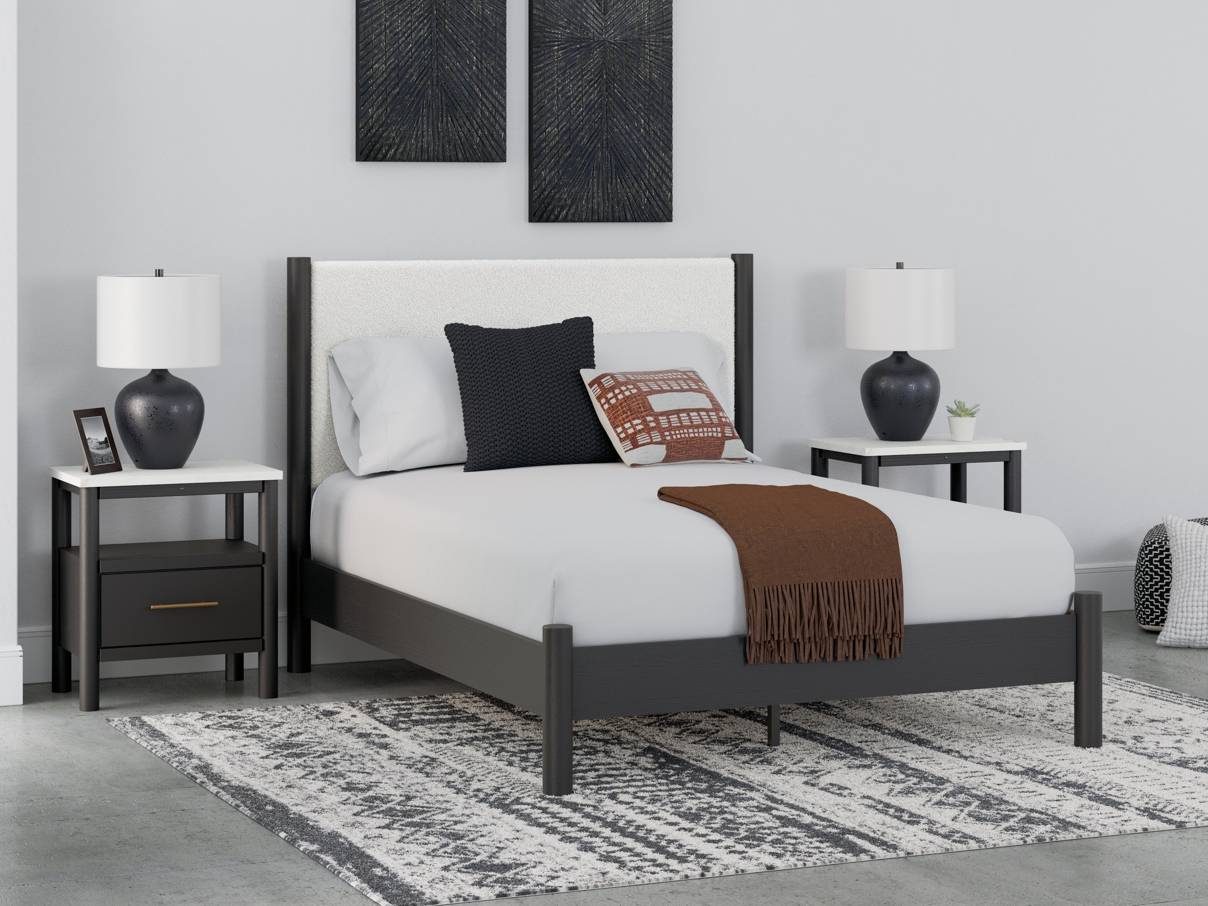 Furniture City Laplace - Ashley Furniture - Cadmori Bedroom - Queen Upholstered Panel Bed - B2616B2