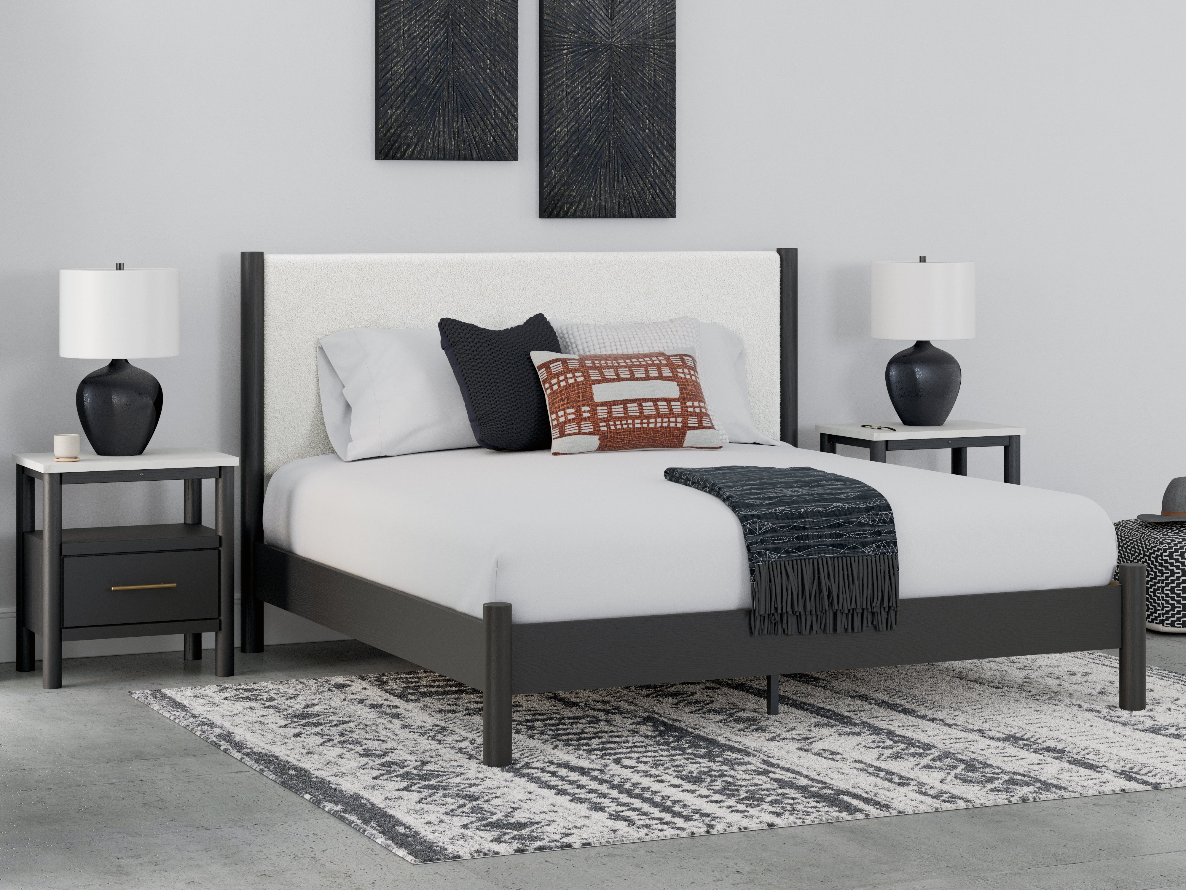 Furniture City Laplace - Ashley Furniture - Cadmori Bedroom - King Upholstered Panel Bed - B2616B8
