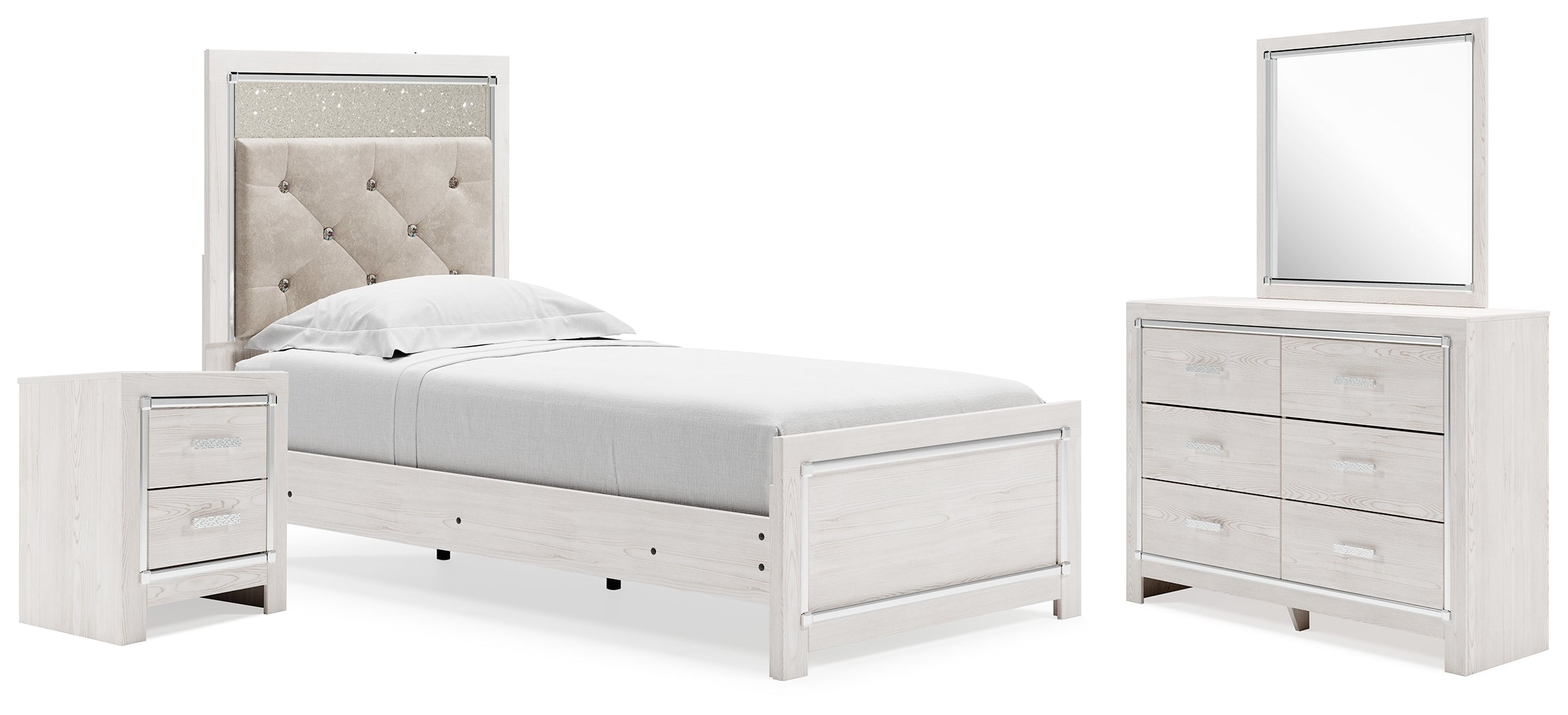 Furniture City Laplace - Ashley Furniture - Altyra Twin Panel Bed, Dresser, Mirror and Nightstand - Twin Panel Bed, Dresser, Mirror and Nightstand - B2640B70